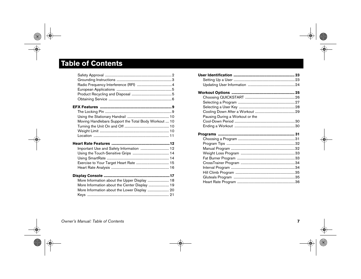 Precor EFX 5.25 User Manual | Page 9 / 56