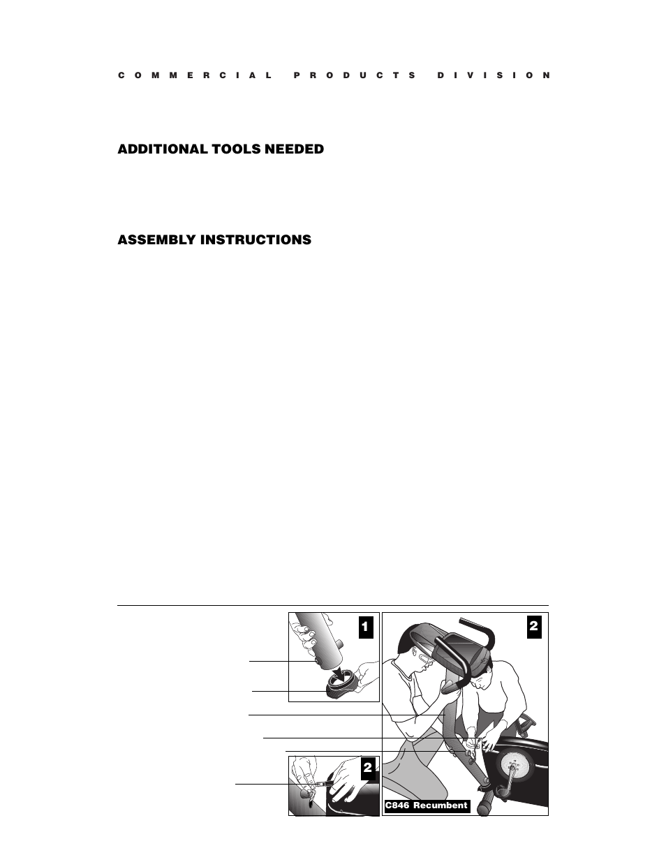 Additional tools needed, Assembly instructions | Precor C846 User Manual | Page 10 / 60