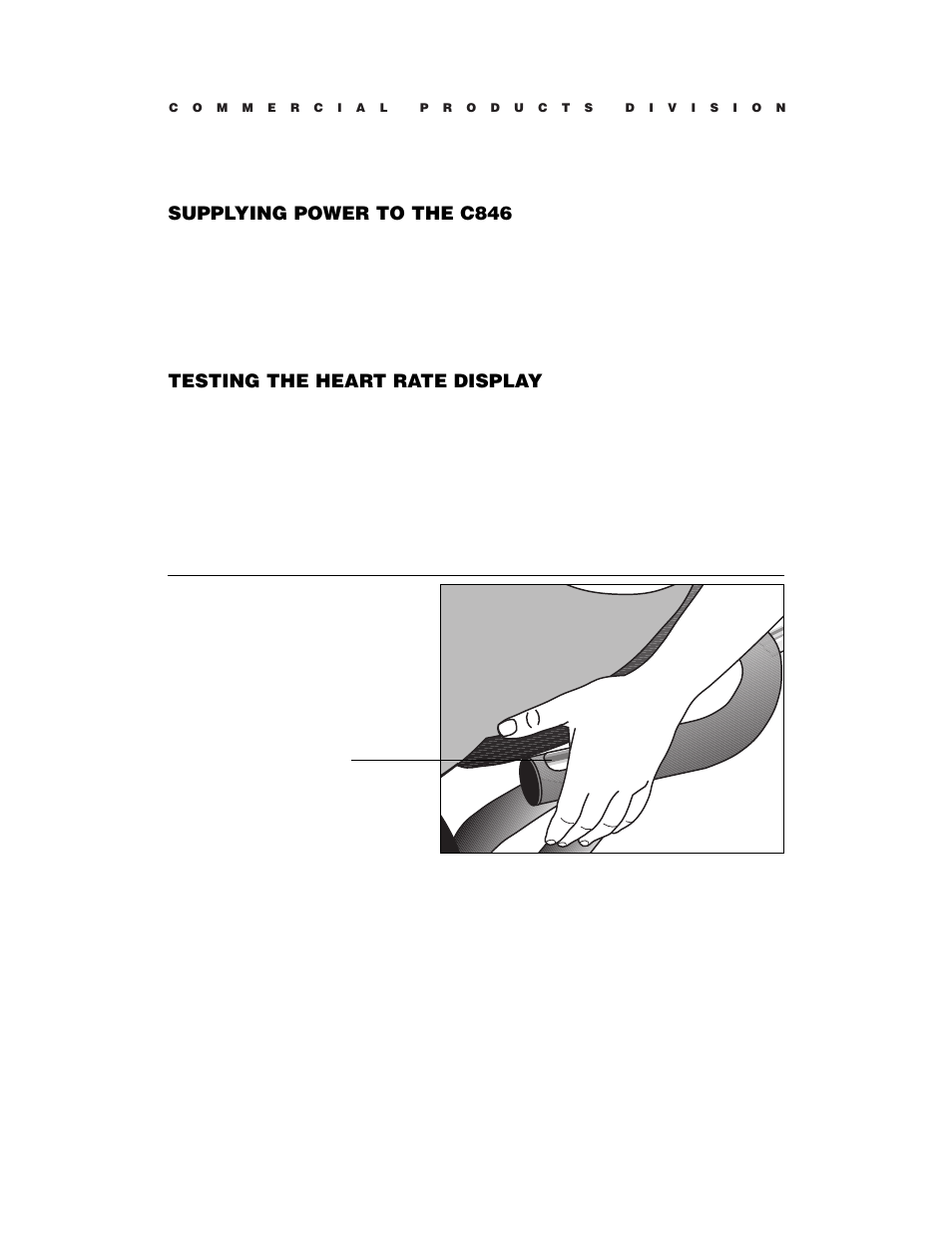 Supplying power to the c846, Testing the heart rate display | Precor C846 User Manual | Page 14 / 60