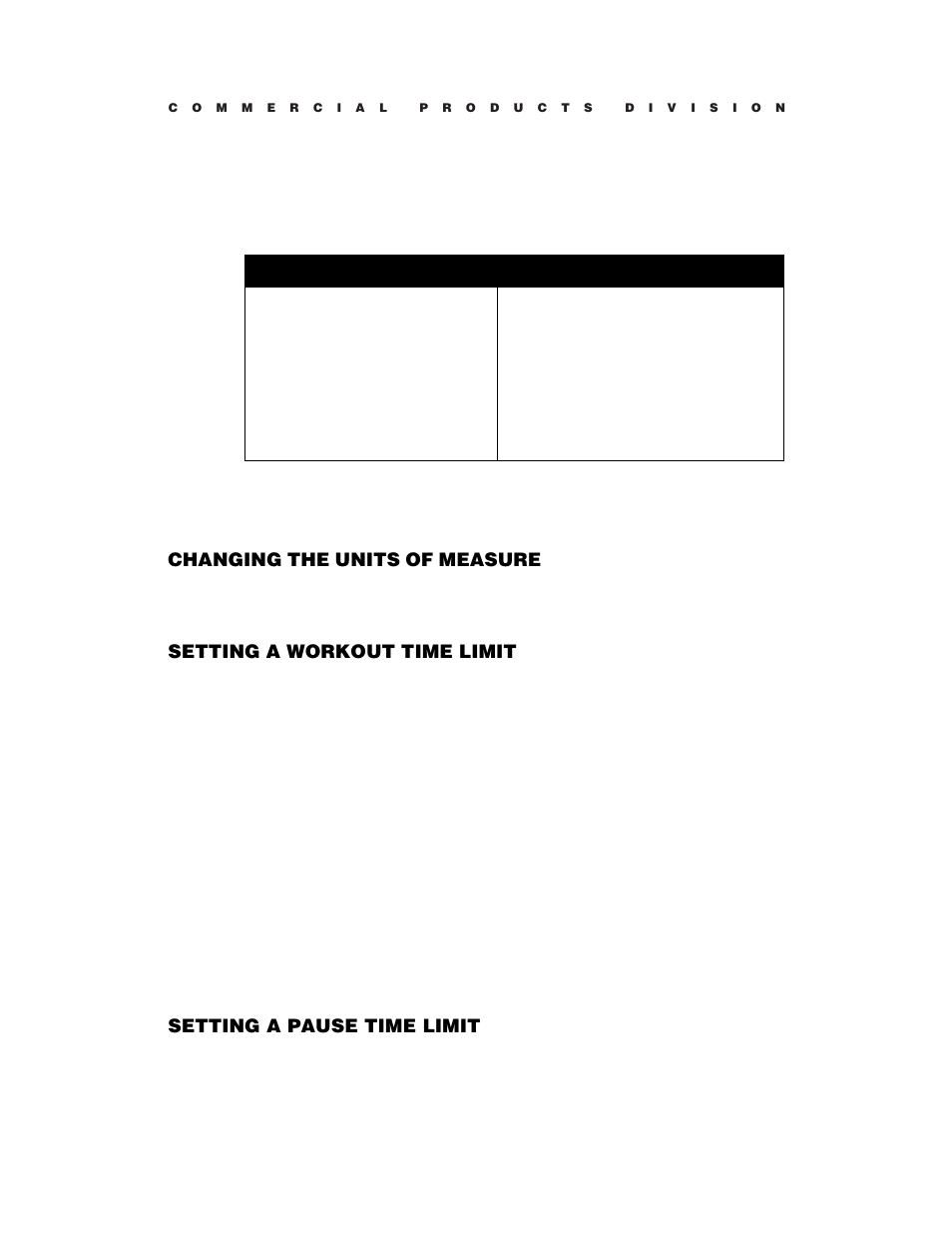 Changing the units of measure, Setting a workout time limit, Setting a pause time limit | Precor C846 User Manual | Page 17 / 60