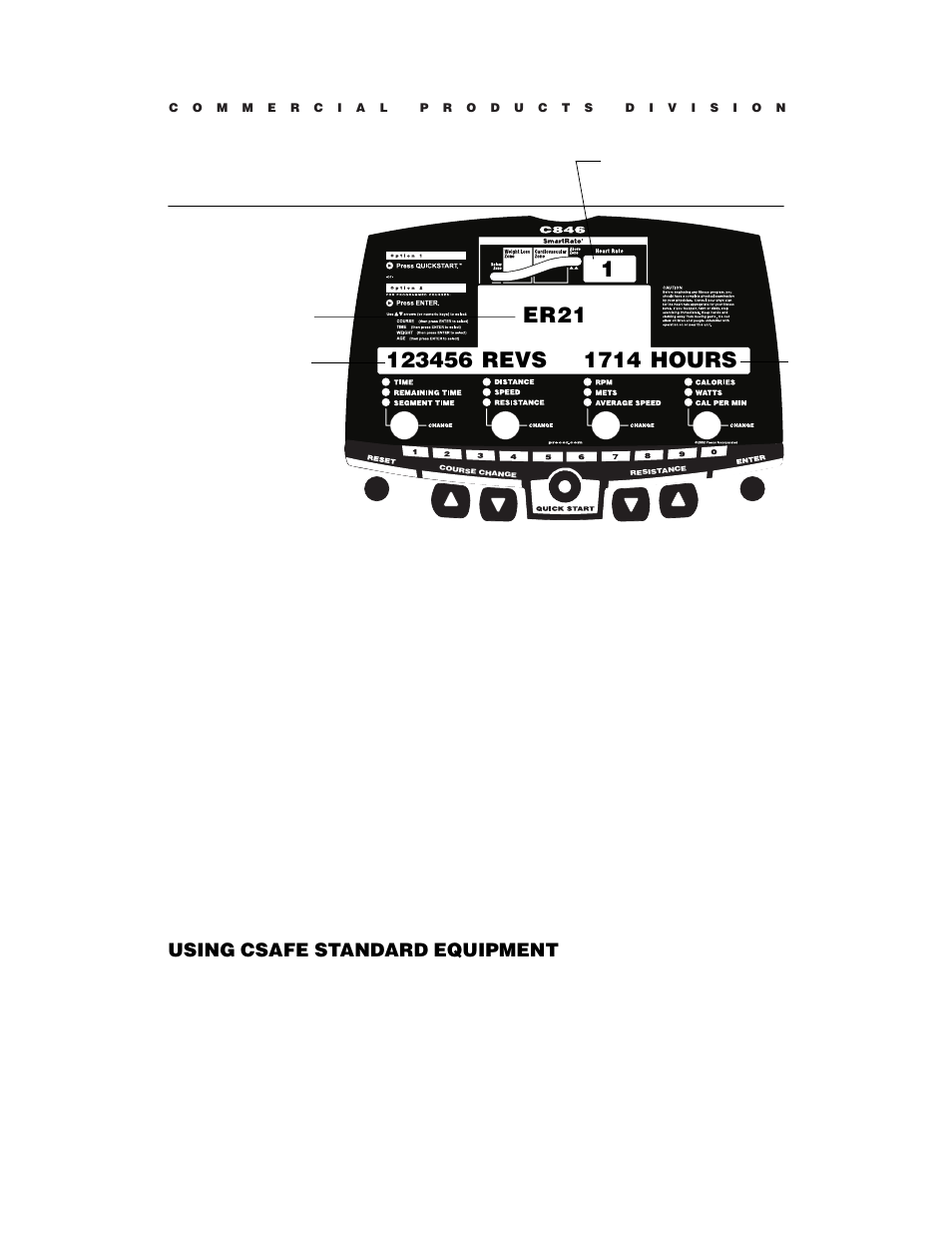 1er21, Using csafe standard equipment | Precor C846 User Manual | Page 20 / 60