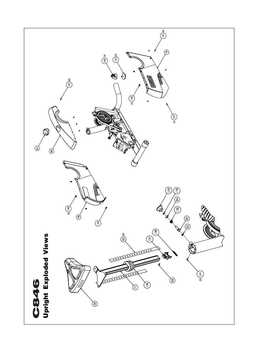 Upright exploded views | Precor C846 User Manual | Page 51 / 60