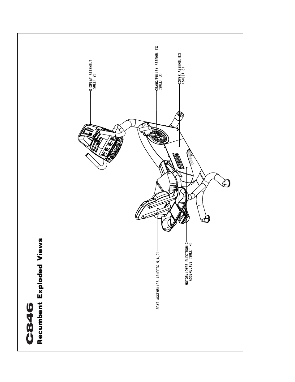 Recumbent exploded views | Precor C846 User Manual | Page 52 / 60