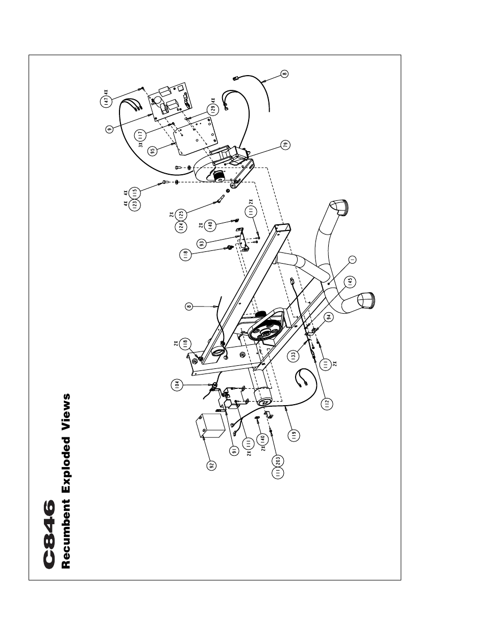 Recumbent exploded views | Precor C846 User Manual | Page 54 / 60