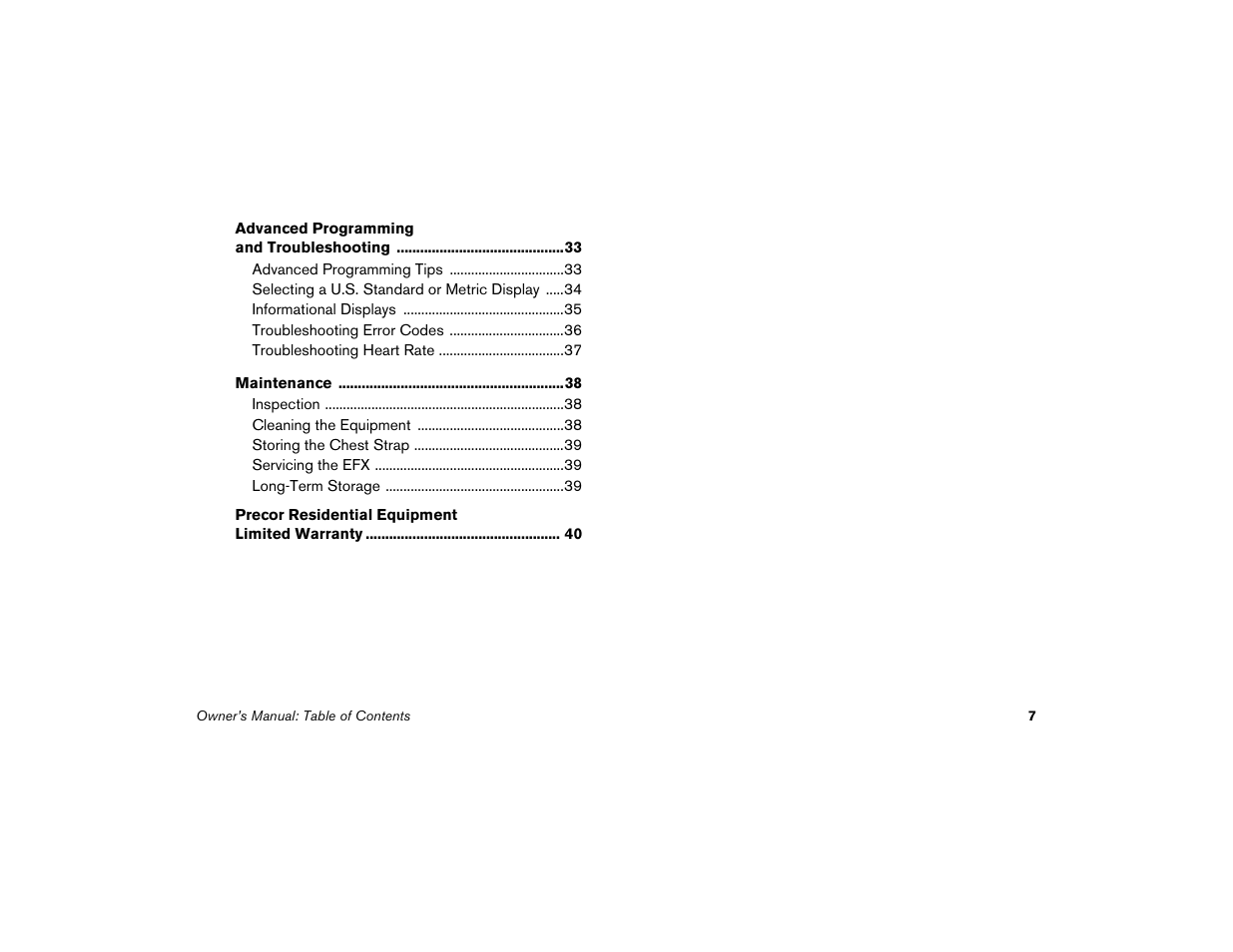 Precor EFX 5.21i User Manual | Page 9 / 58