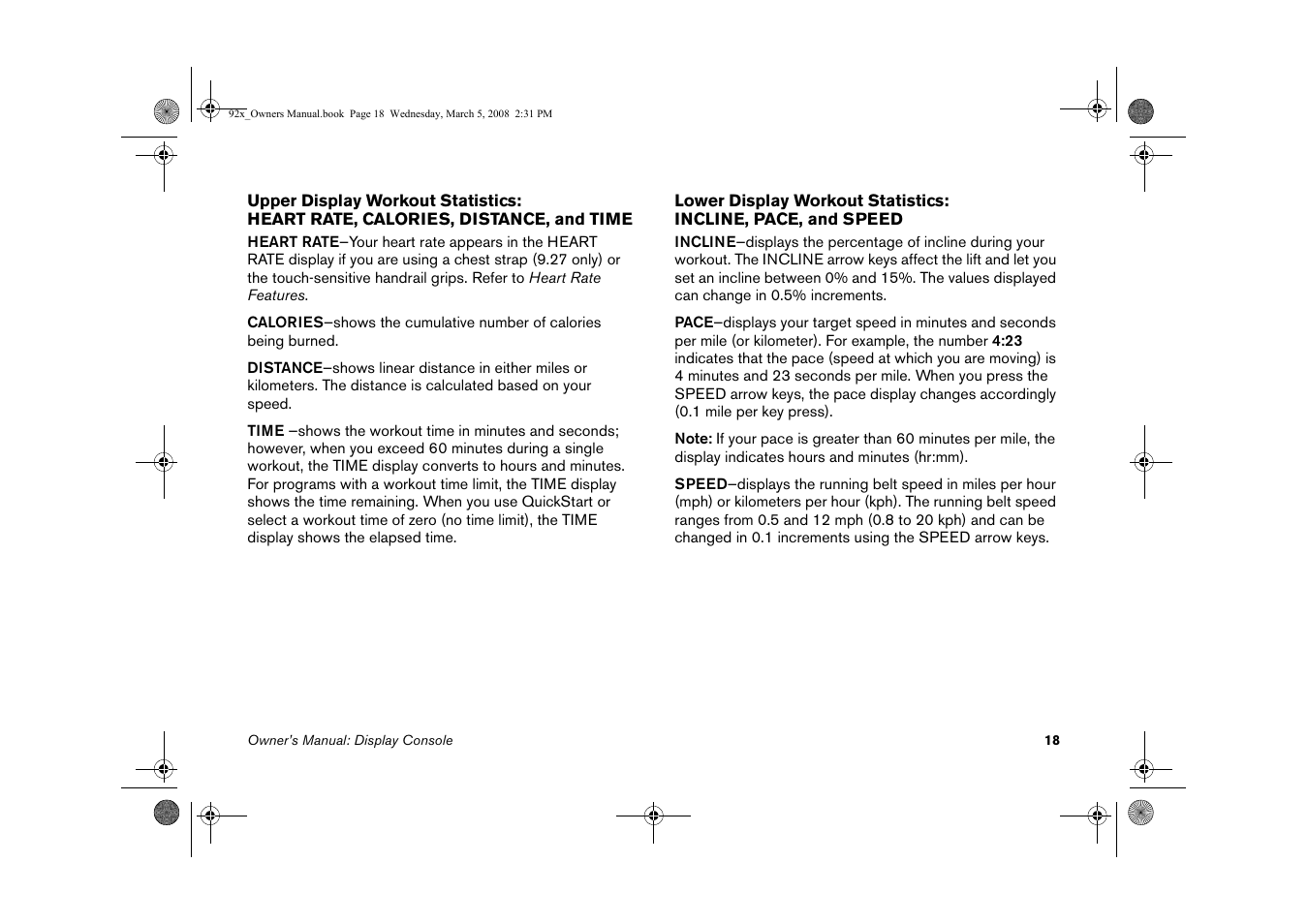 Precor Low Impact 9.27 User Manual | Page 20 / 53