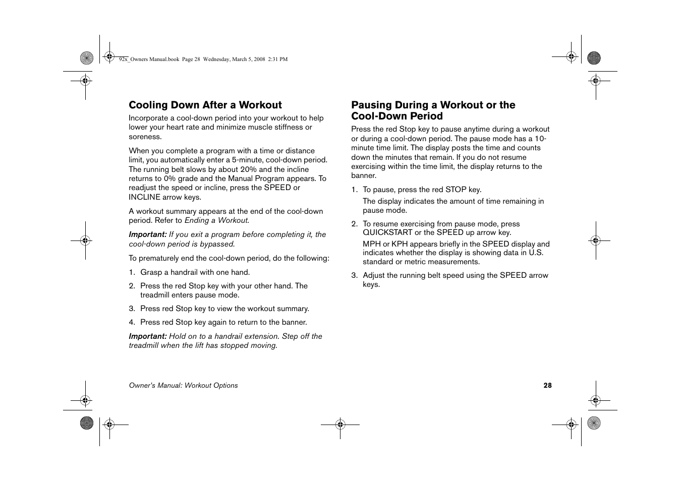 Precor Low Impact 9.27 User Manual | Page 30 / 53