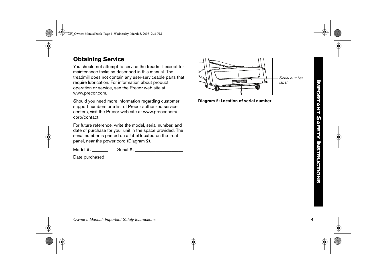 Precor Low Impact 9.27 User Manual | Page 6 / 53