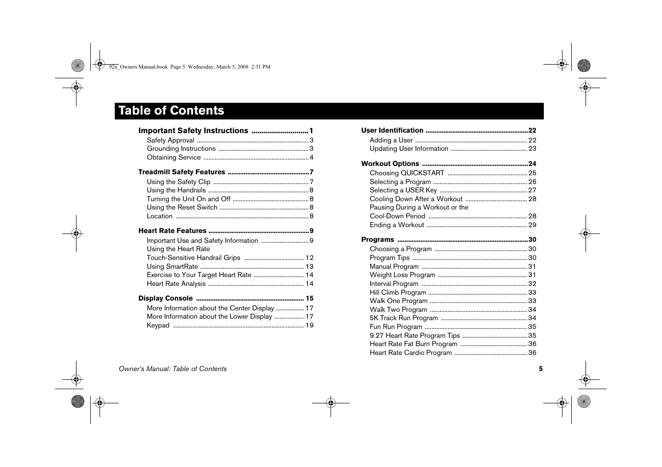 Precor Low Impact 9.27 User Manual | Page 7 / 53