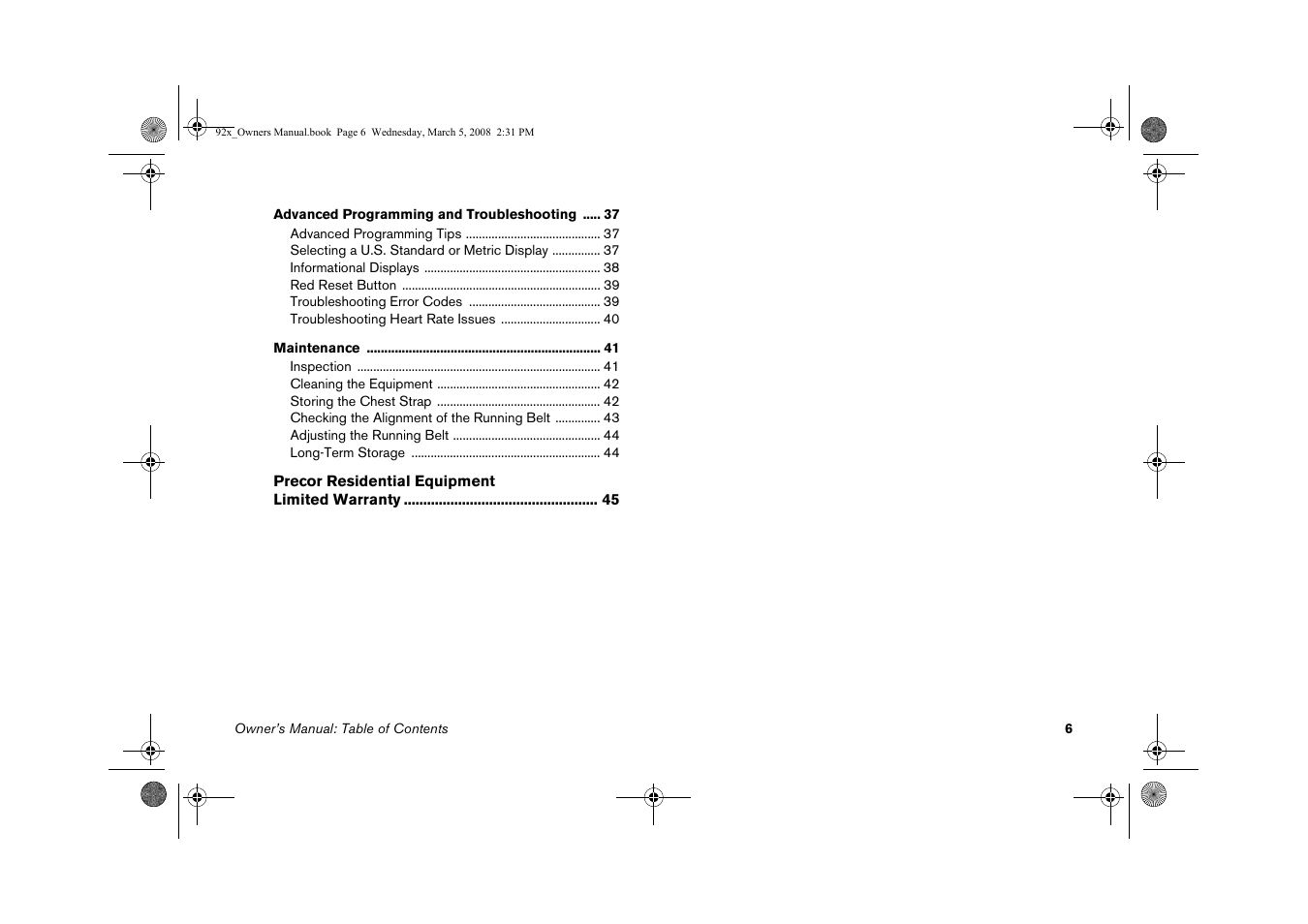 Precor Low Impact 9.27 User Manual | Page 8 / 53