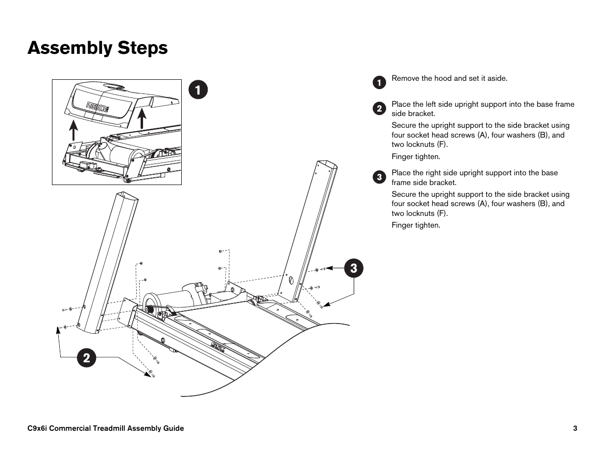 Assembly steps | Precor EFX546i User Manual | Page 105 / 114