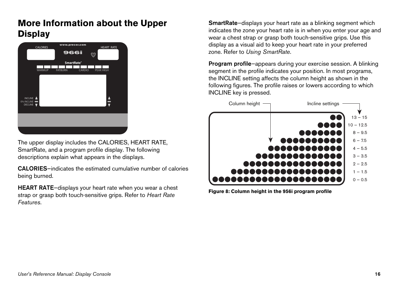 More information about the upper display | Precor EFX546i User Manual | Page 66 / 114