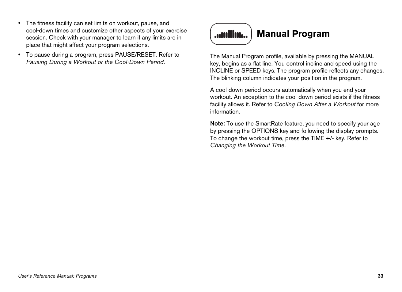 Manual program | Precor EFX546i User Manual | Page 83 / 114