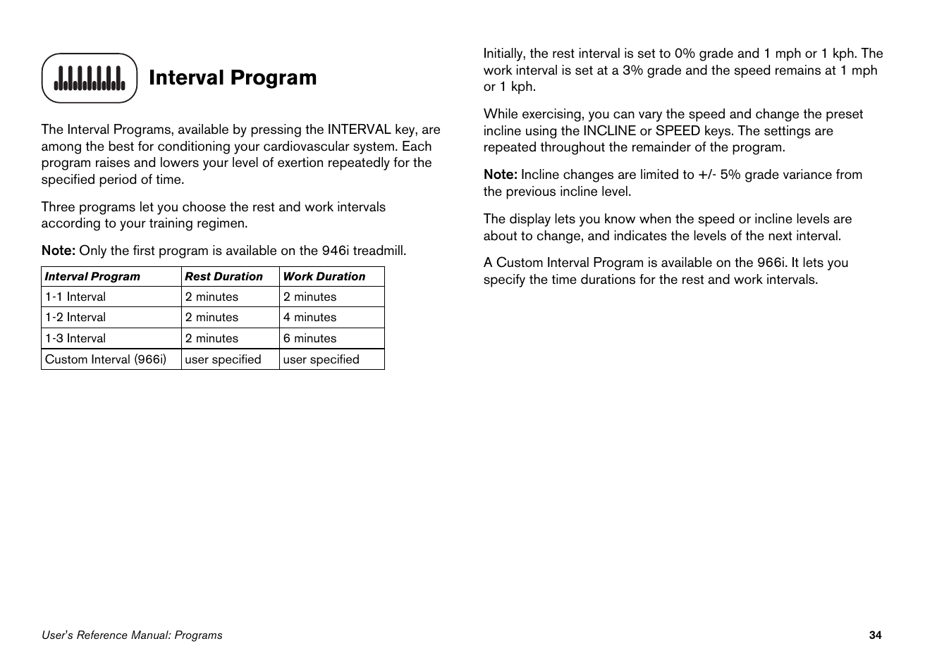 Interval program | Precor EFX546i User Manual | Page 84 / 114