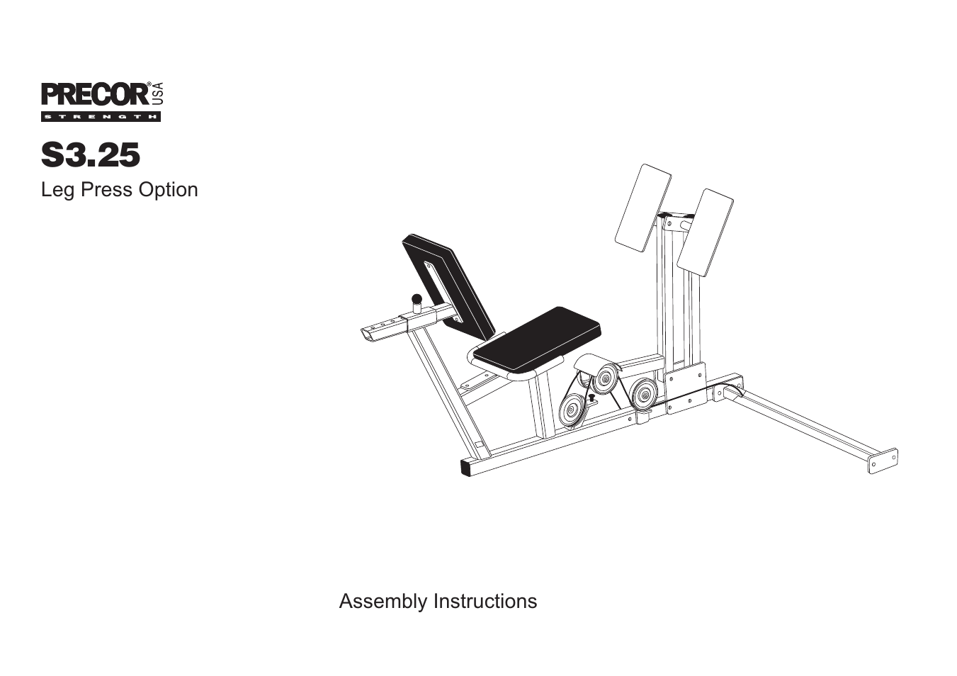 Precor Leg Press S3.25 User Manual | 20 pages