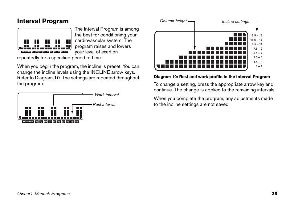 Interval program | Precor 9.27 User Manual | Page 38 / 59