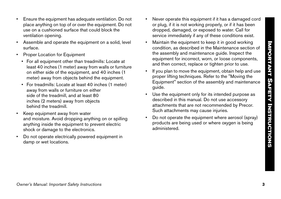Precor 9.27 User Manual | Page 5 / 59