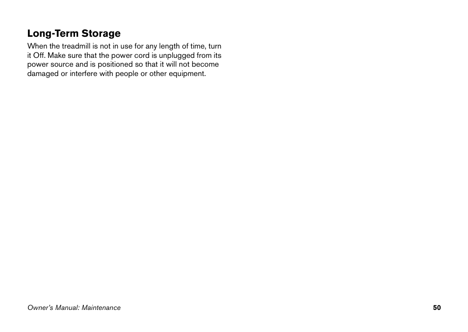 Long-term storage | Precor 9.27 User Manual | Page 52 / 59