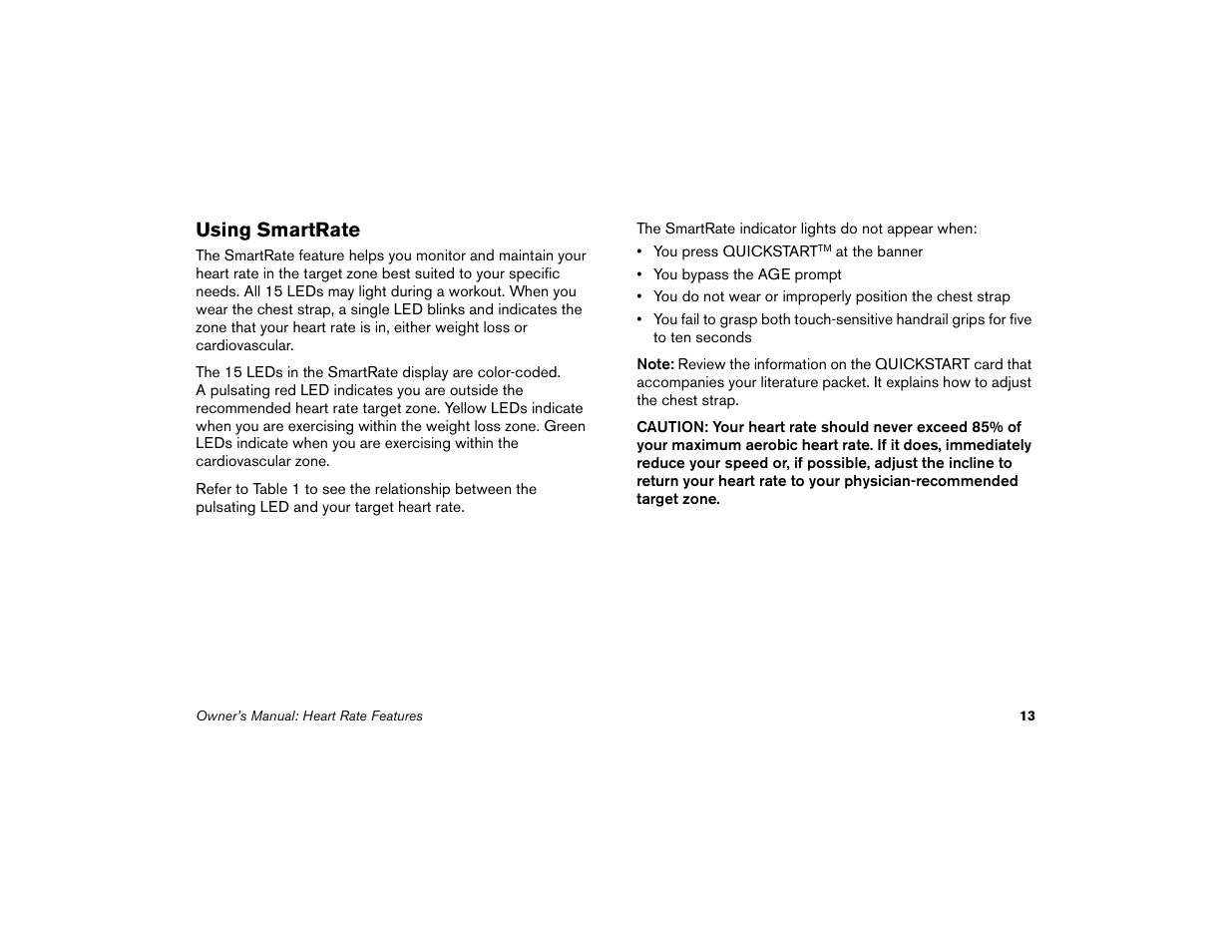 Using smartrate | Precor Low Impact M9.33 User Manual | Page 15 / 66