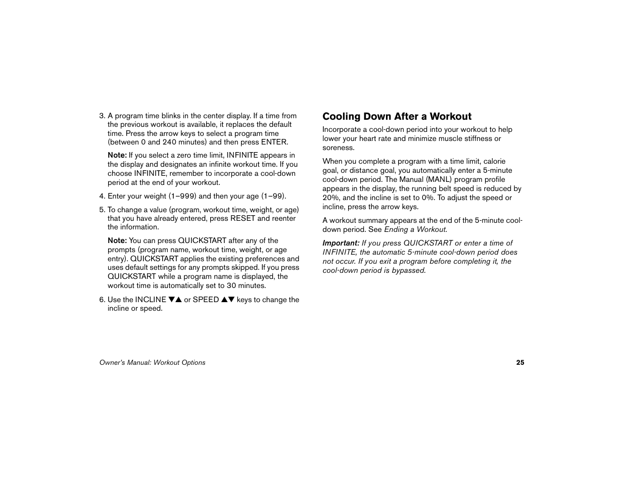 Cooling down after a workout | Precor Low Impact M9.33 User Manual | Page 27 / 66