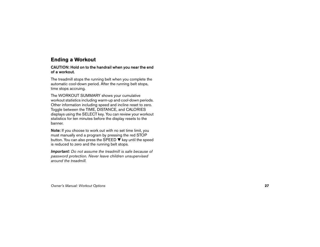 Ending a workout | Precor Low Impact M9.33 User Manual | Page 29 / 66