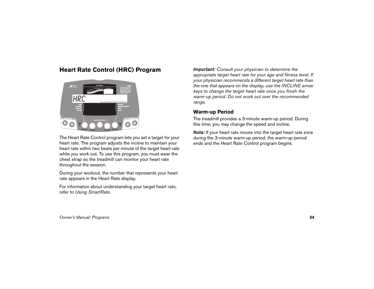 Heart rate control (hrc) program | Precor Low Impact M9.33 User Manual | Page 36 / 66