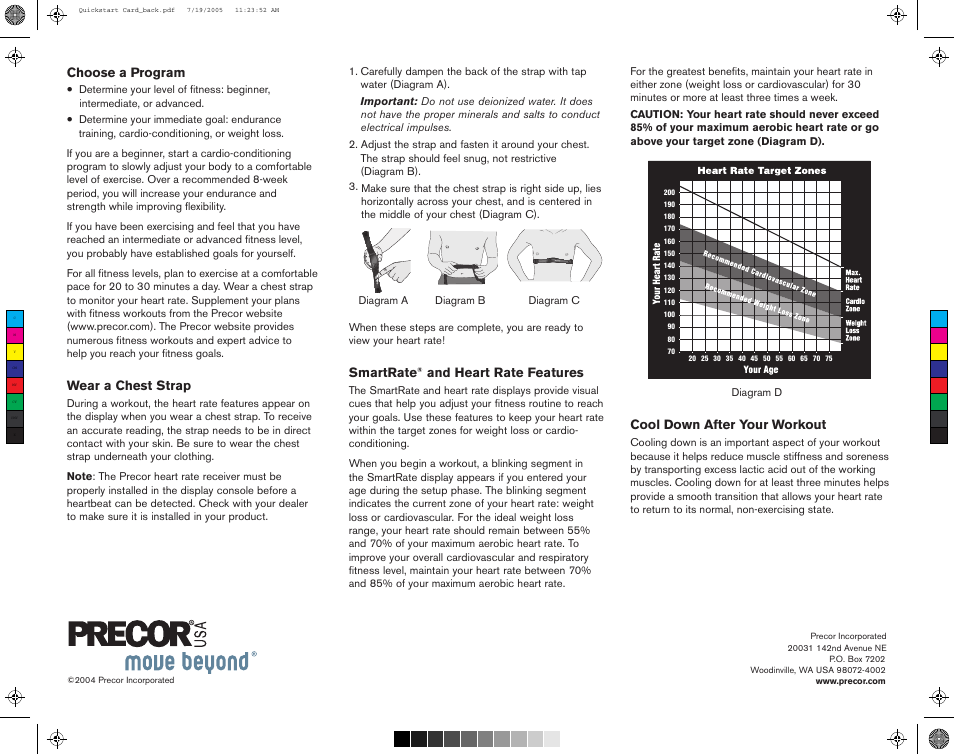 Choose a program, Wear a chest strap, Cool down after your workout | Smartrate, And heart rate features | Precor Low Impact M9.33 User Manual | Page 58 / 66