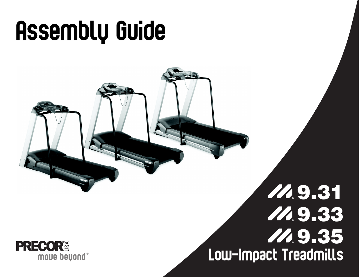 48202-403 m9.3x assembly guide, Assembly guide | Precor Low Impact M9.33 User Manual | Page 59 / 66