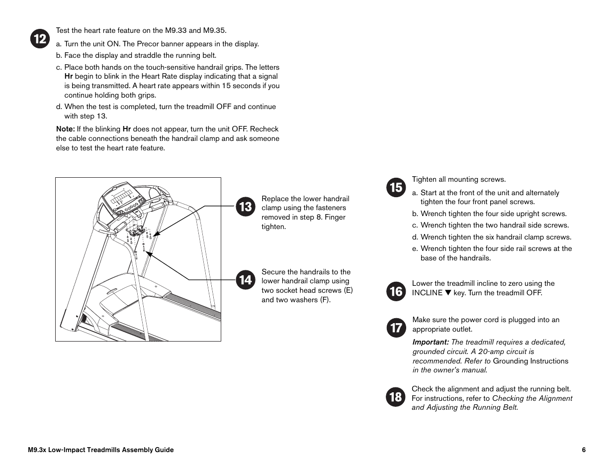 Precor Low Impact M9.33 User Manual | Page 64 / 66