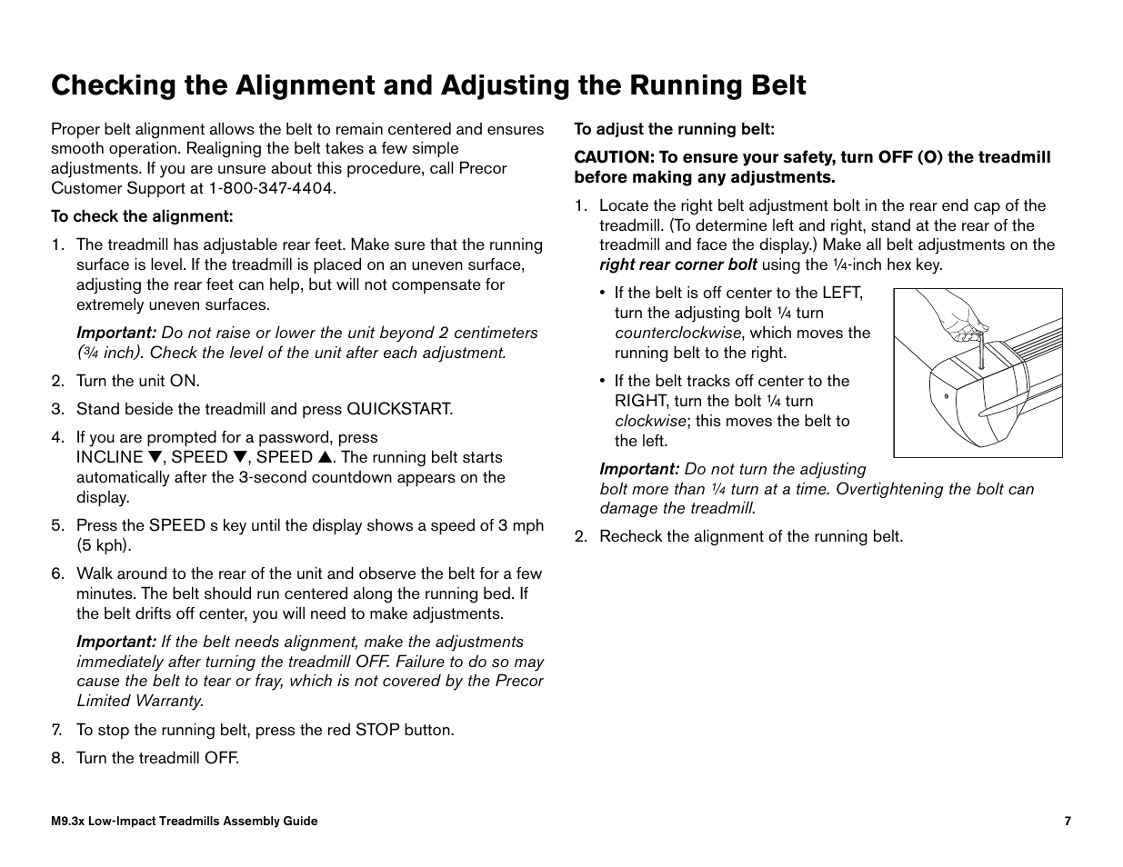 Precor Low Impact M9.33 User Manual | Page 65 / 66