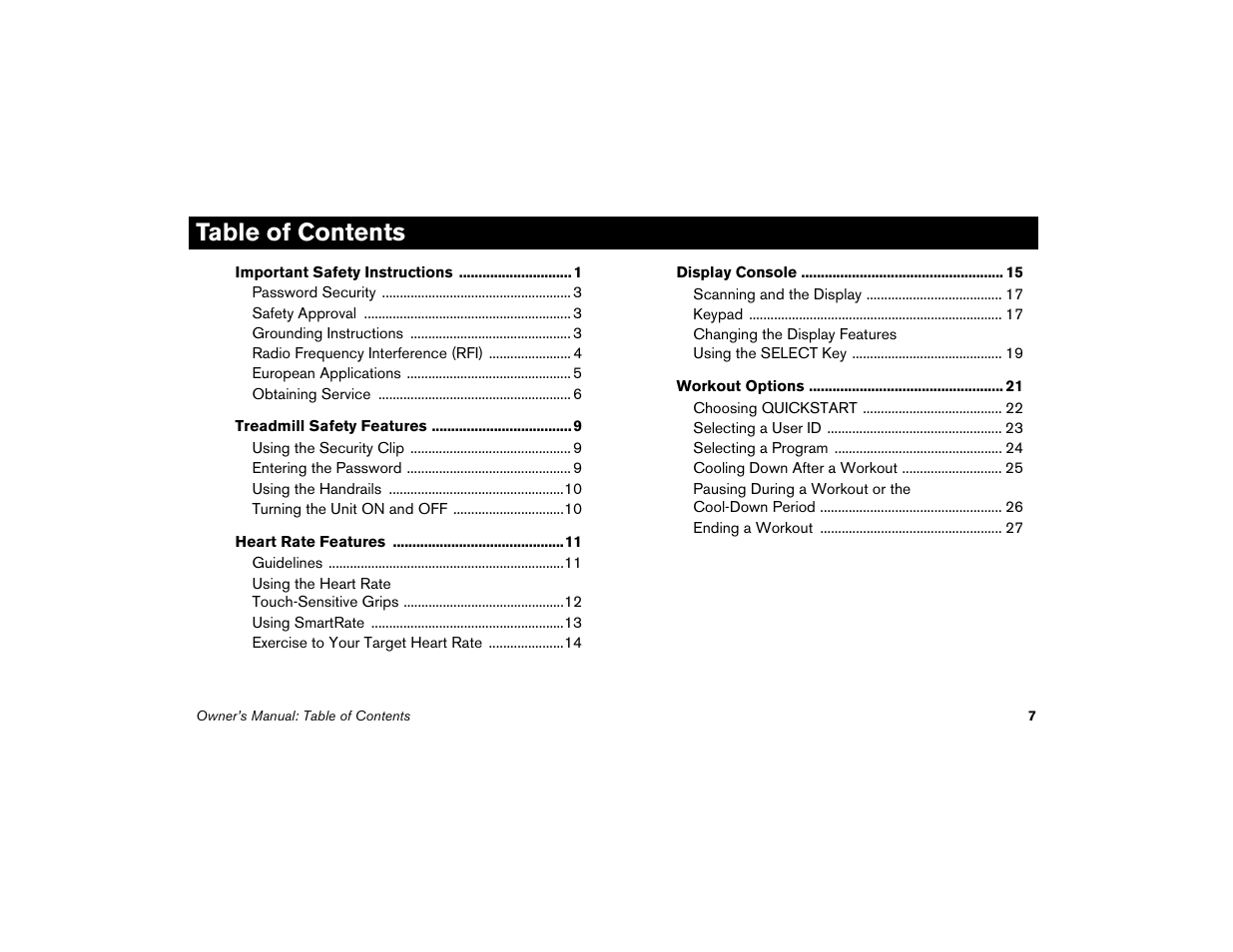 Precor Low Impact M9.33 User Manual | Page 9 / 66