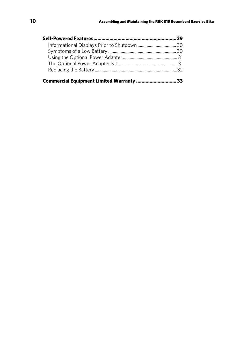 Precor RBK 815 User Manual | Page 12 / 88
