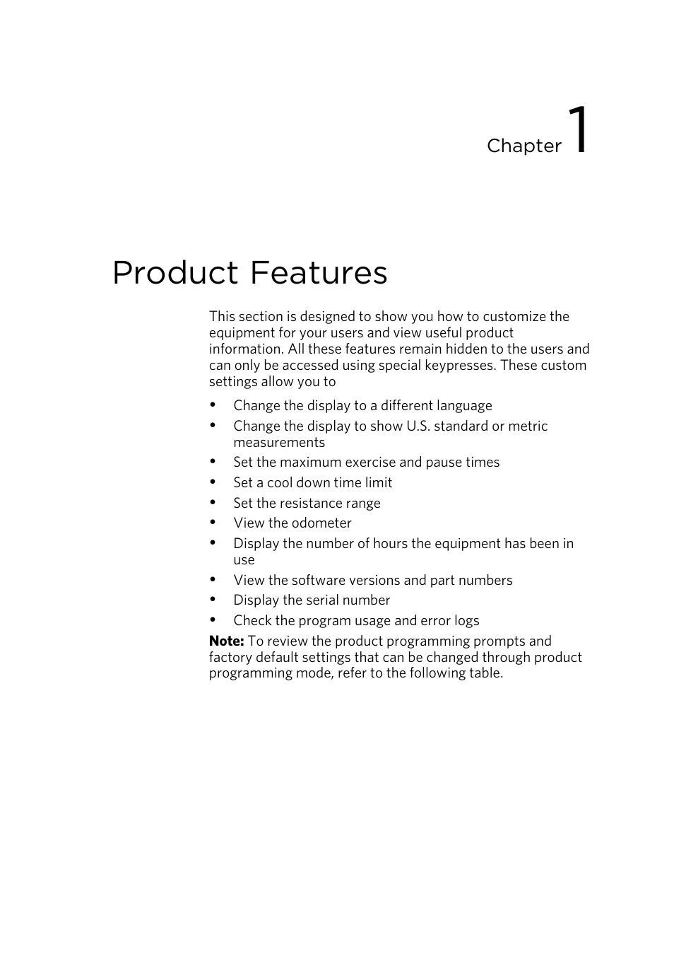 Product features | Precor RBK 815 User Manual | Page 53 / 88