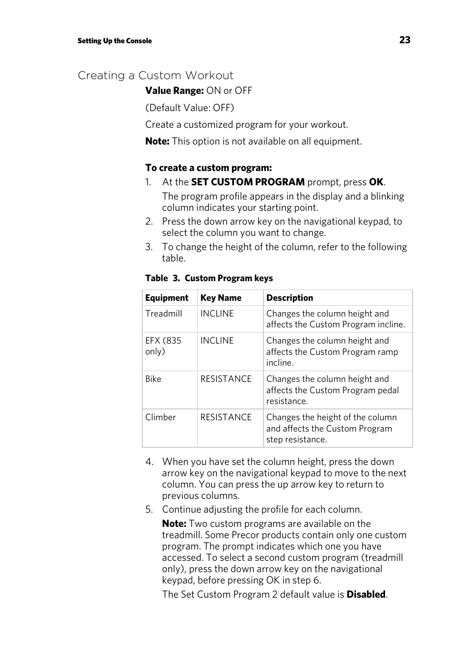 Creating a custom workout | Precor P30 User Manual | Page 25 / 104