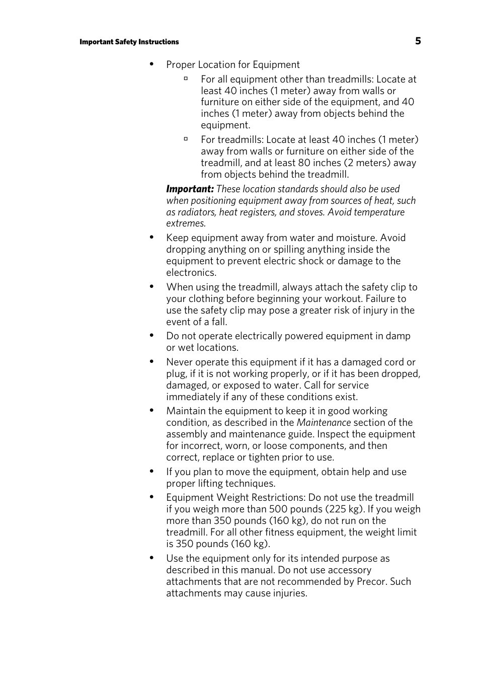 Precor P30 User Manual | Page 7 / 104