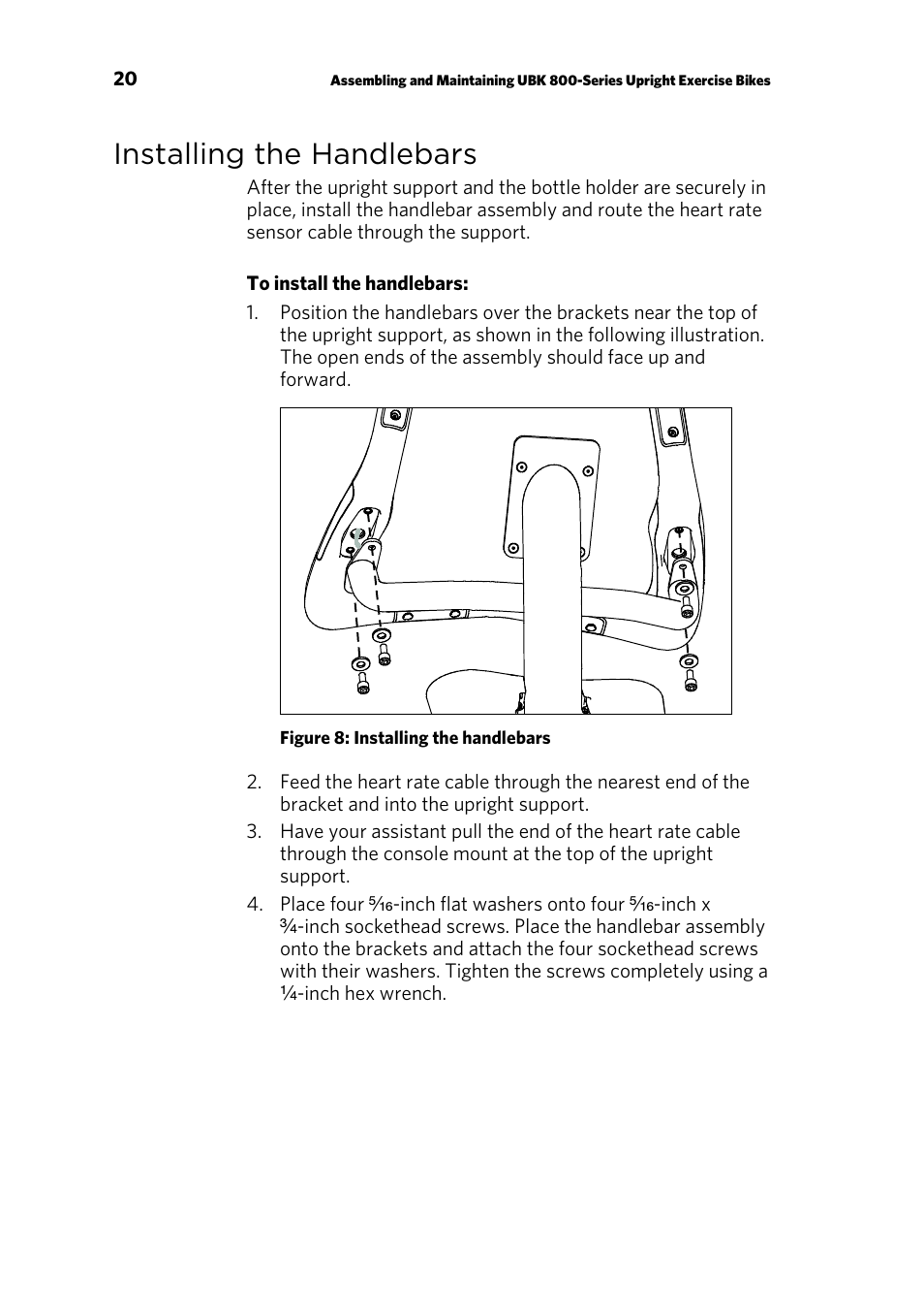 Installing the handlebars | Precor P30 User Manual | Page 74 / 104