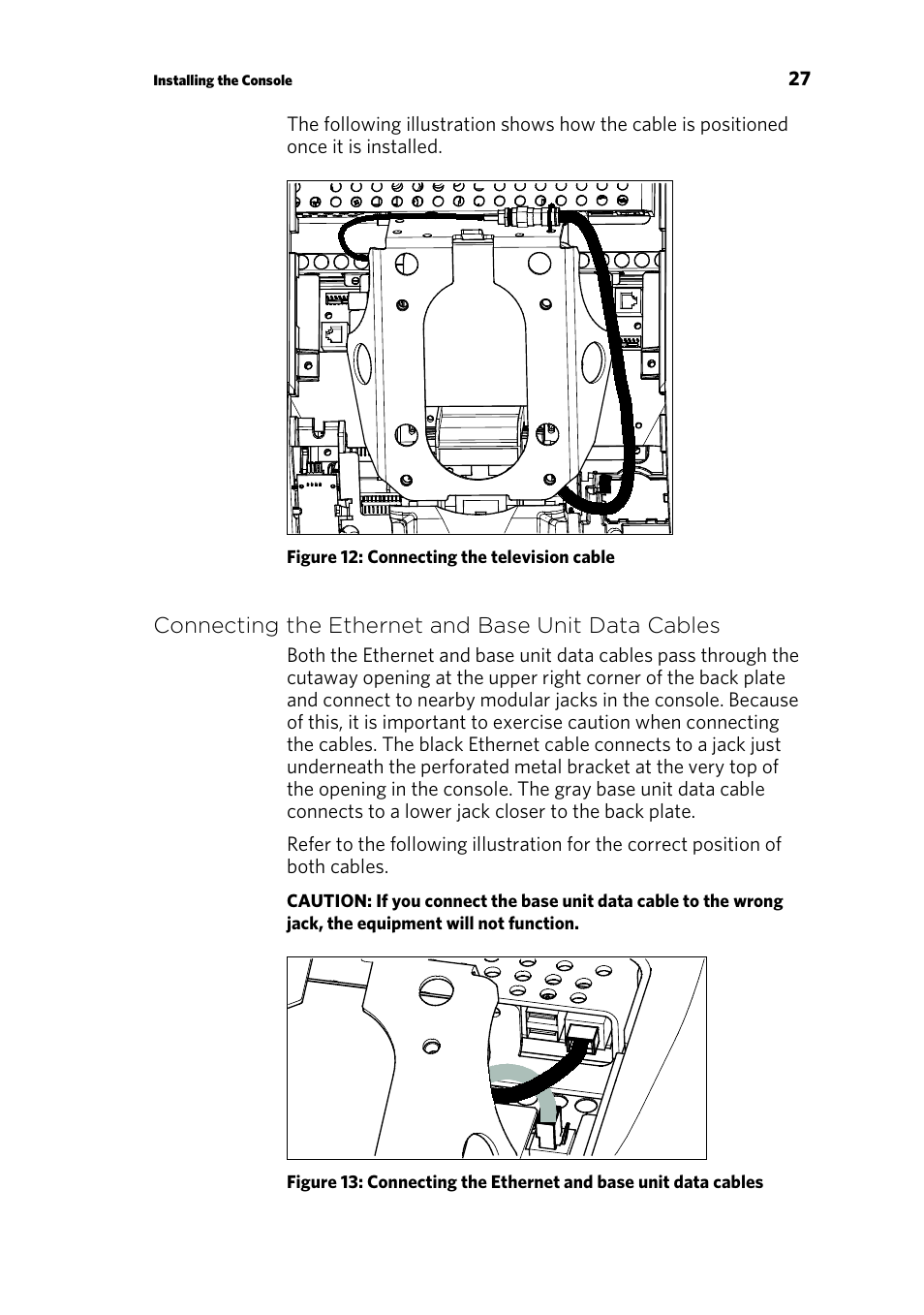 Connecting the ethernet and base unit data cables | Precor P30 User Manual | Page 81 / 104