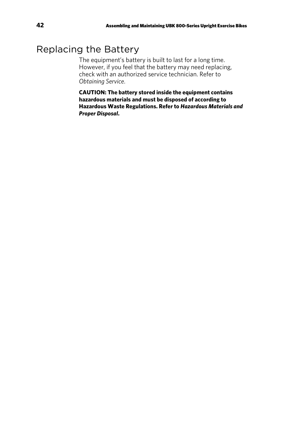 Replacing the battery | Precor P30 User Manual | Page 96 / 104