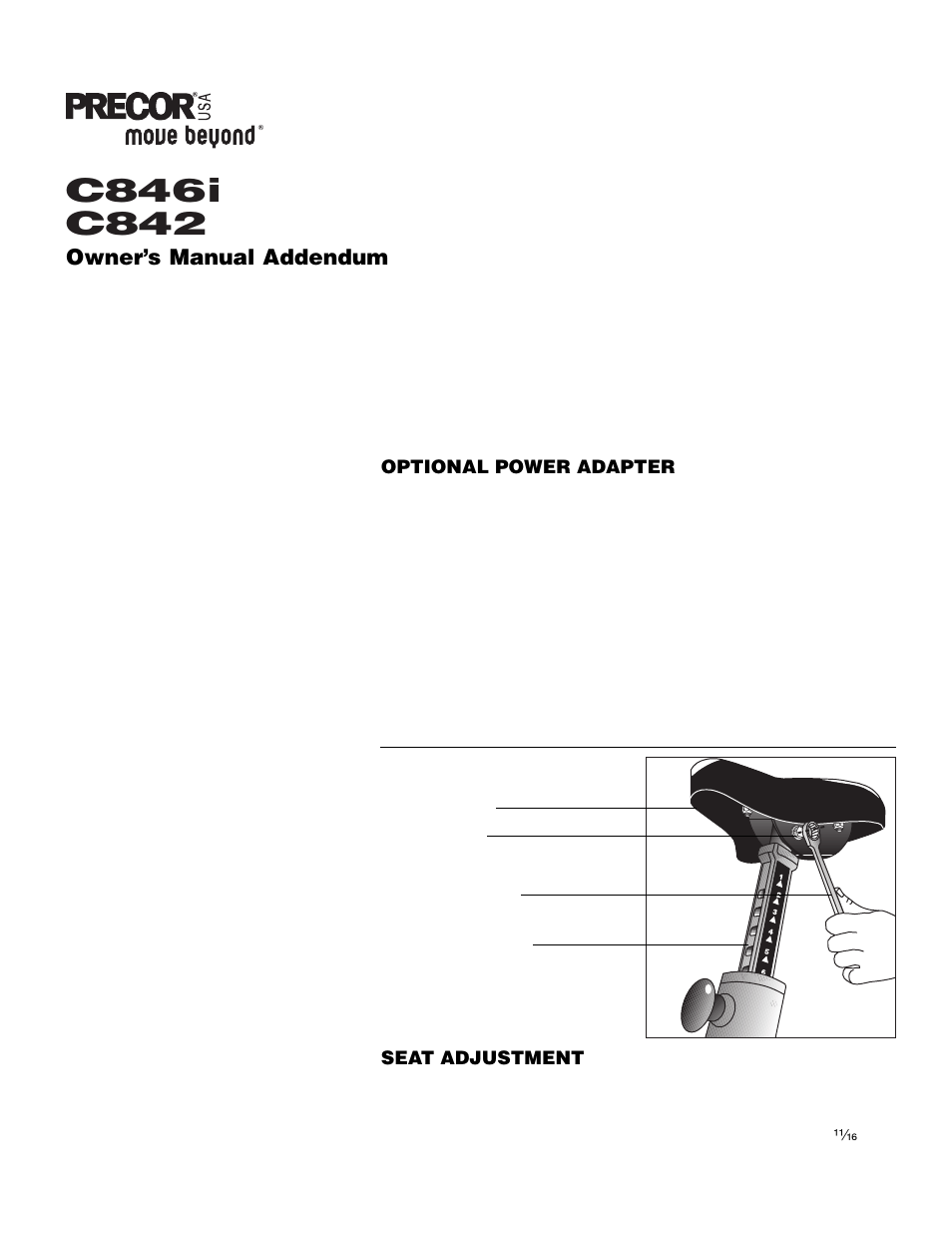 Precor C846i User Manual | 2 pages