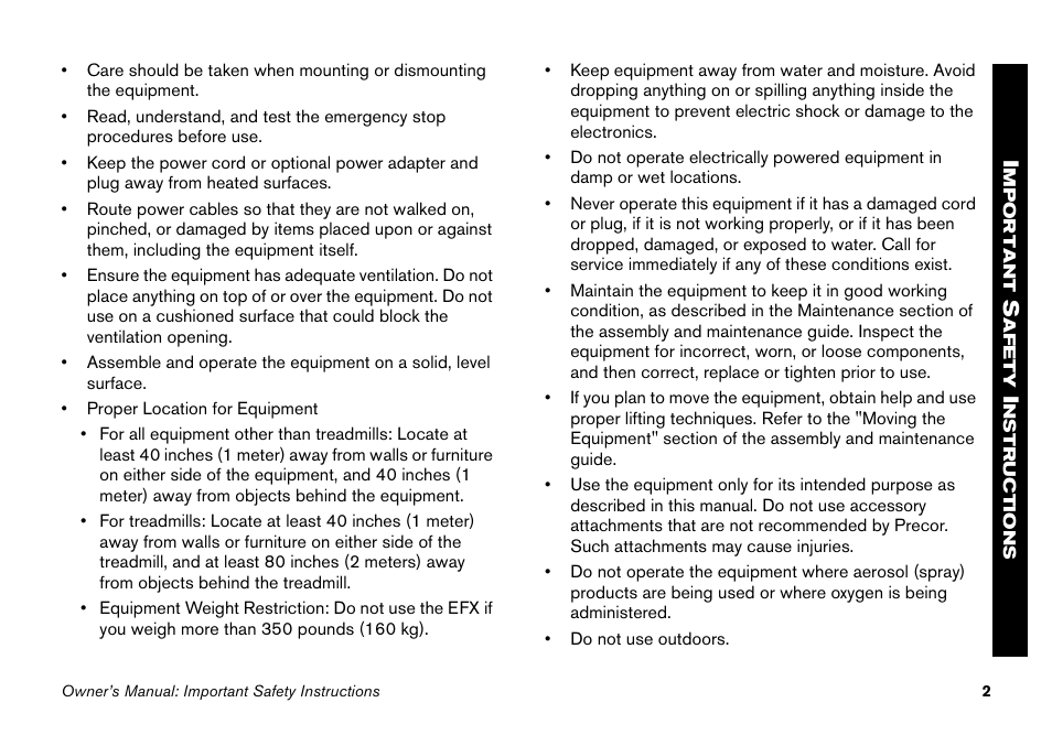 Precor EFX 5.23 User Manual | Page 18 / 60