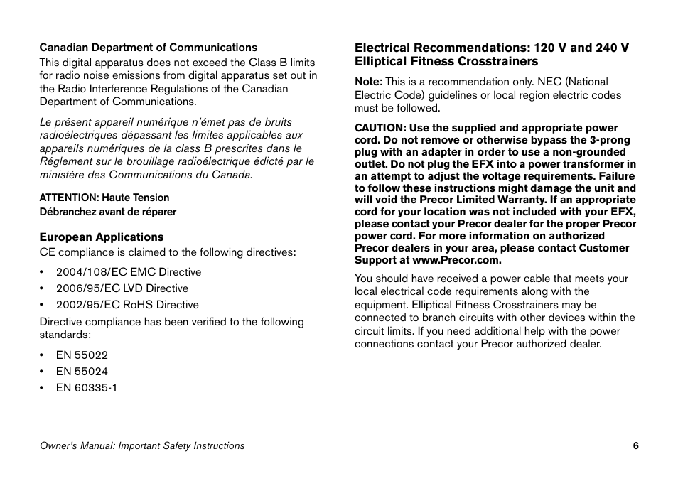 Precor EFX 5.23 User Manual | Page 22 / 60