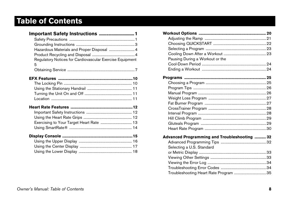 Precor EFX 5.23 User Manual | Page 24 / 60