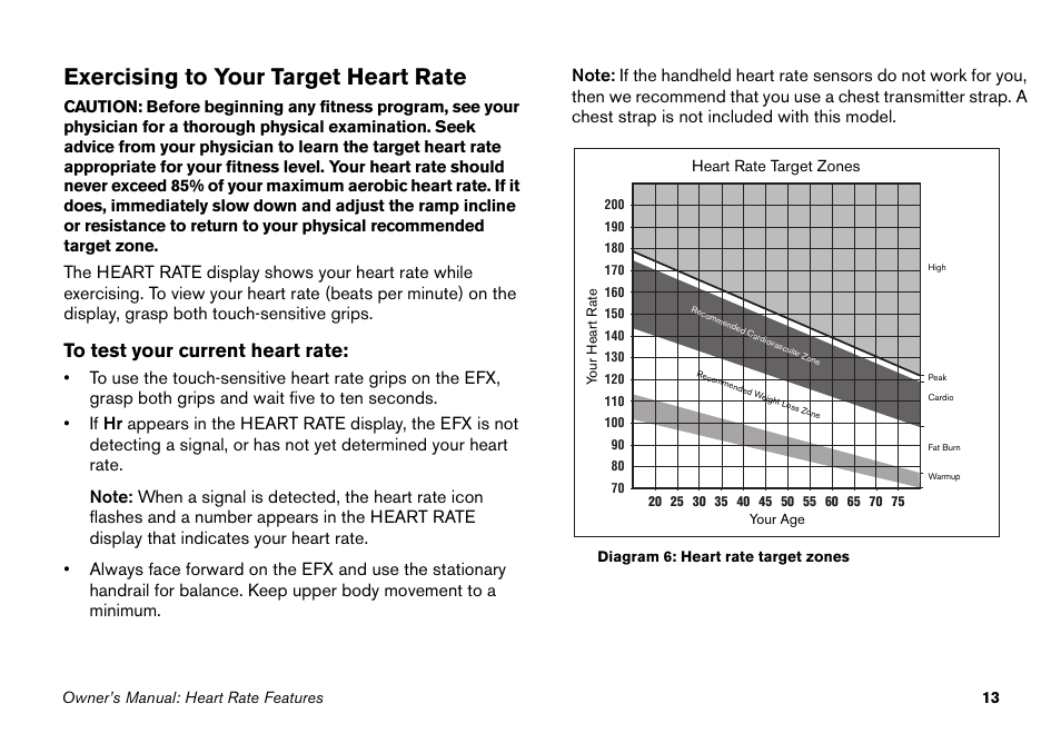 Exercising to your target heart rate | Precor EFX 5.23 User Manual | Page 29 / 60