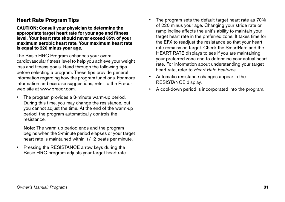 Precor EFX 5.23 User Manual | Page 47 / 60