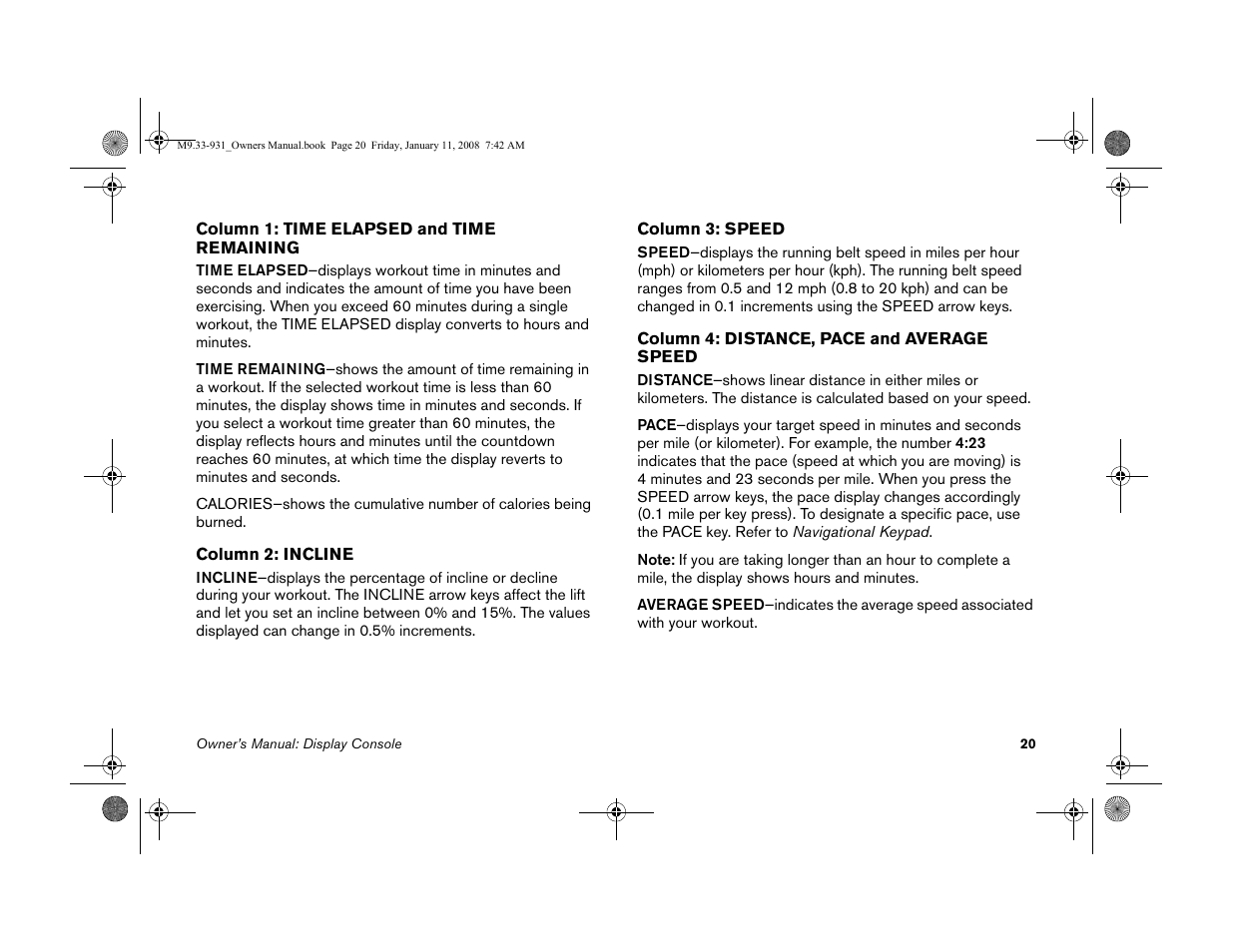 Precor LOW-IMPACT TREADMILLS 9.33 User Manual | Page 22 / 86