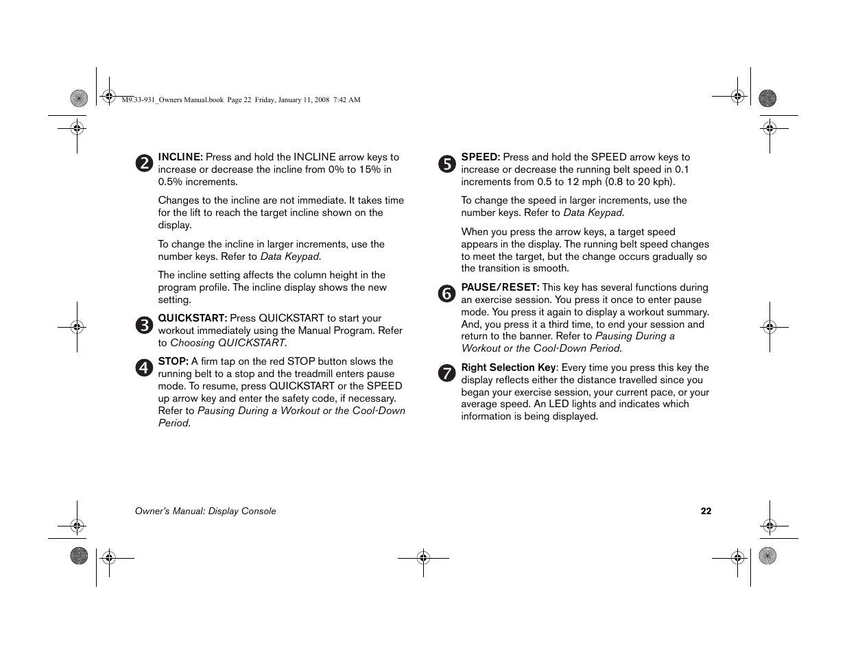 Precor LOW-IMPACT TREADMILLS 9.33 User Manual | Page 24 / 86