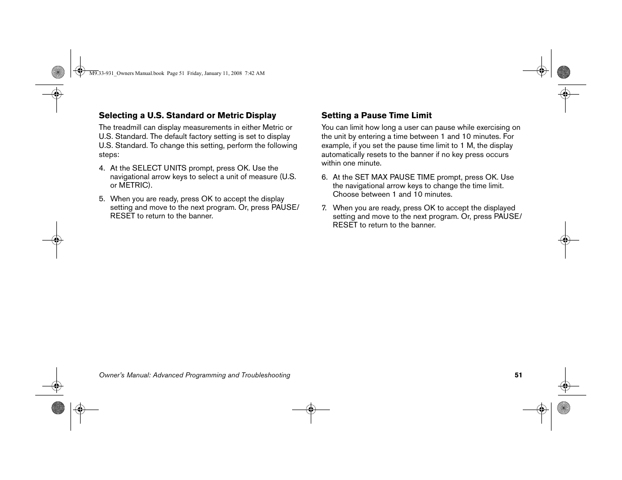 Precor LOW-IMPACT TREADMILLS 9.33 User Manual | Page 53 / 86