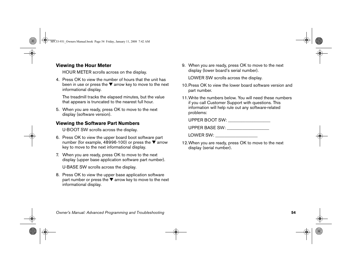 Precor LOW-IMPACT TREADMILLS 9.33 User Manual | Page 56 / 86