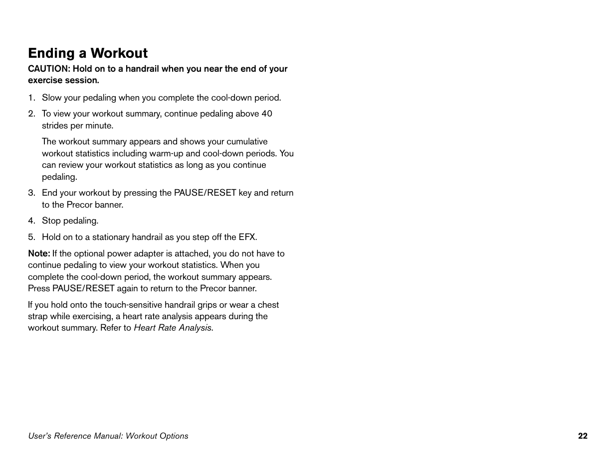 Ending a workout | Precor 946i User Manual | Page 71 / 101