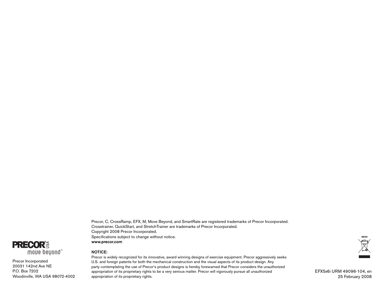 Precor 946i User Manual | Page 88 / 101